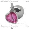 Joya anal corazon rosa metalica tamaño S